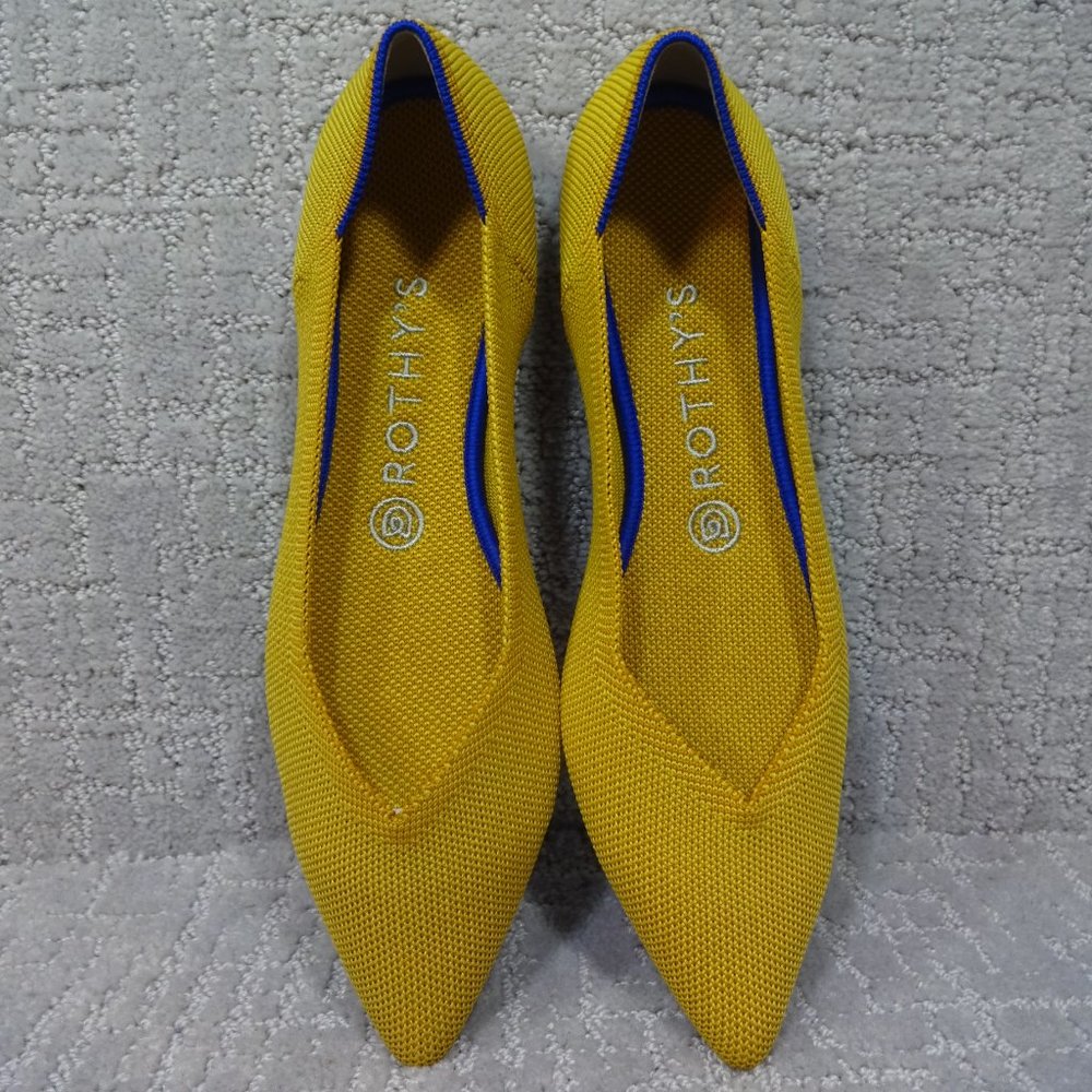 Rothys The Point Marigold Yellow Slip On Pointed Toe Flats Women's Size 8.5-9
